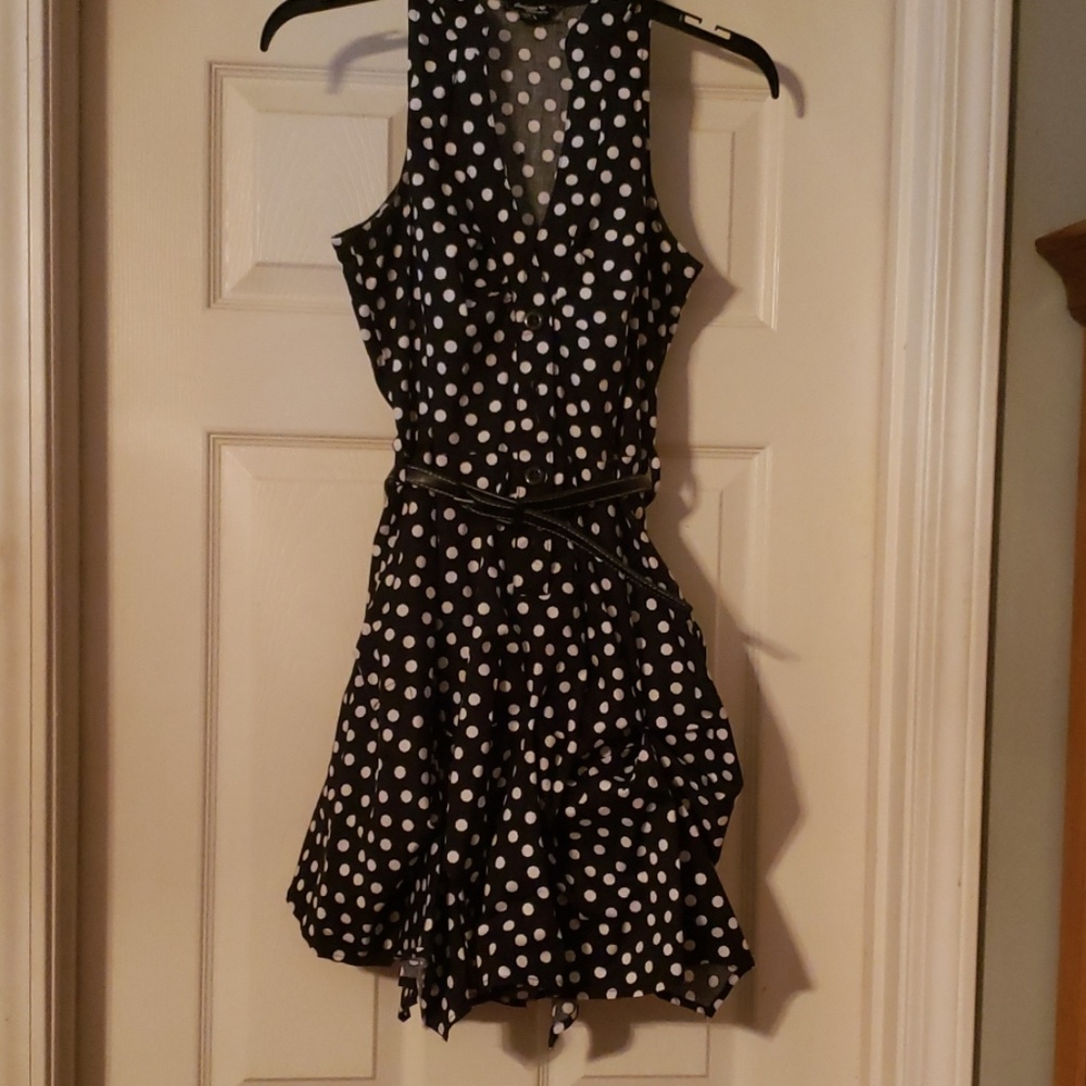 Adorable black polka dot dress